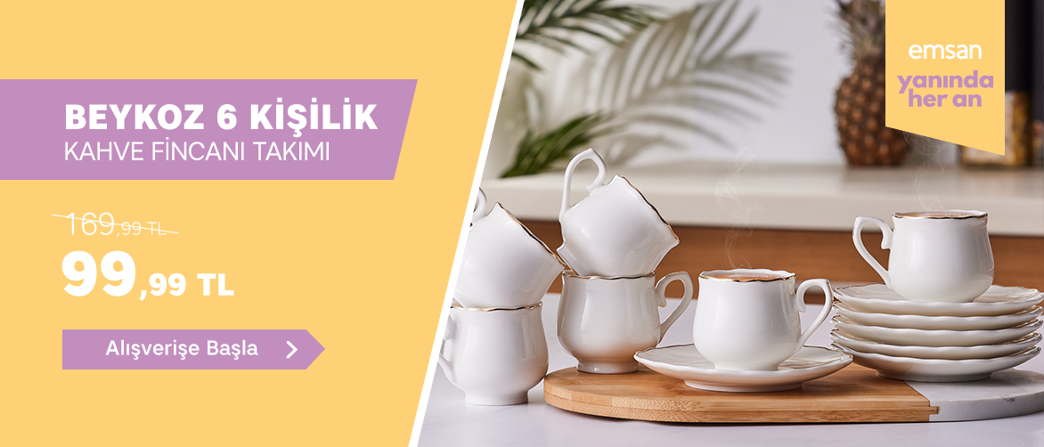 emsan beykoz 6 kişilik kahve fincan takımı
