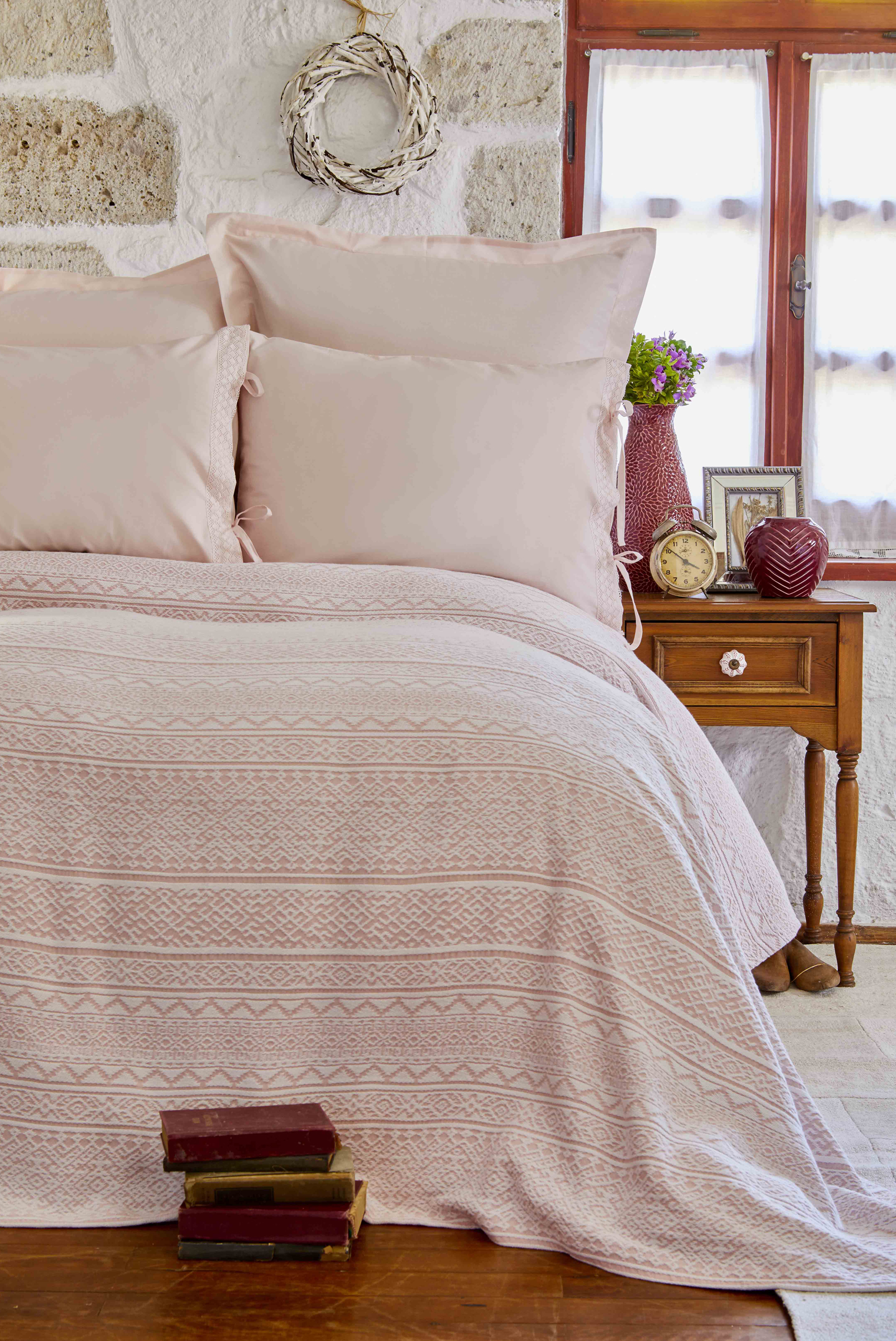 Karaca Home Nelly Pudra Tek Kisilik Soft Jakar Yatak Ortusu Seti Karaca Home