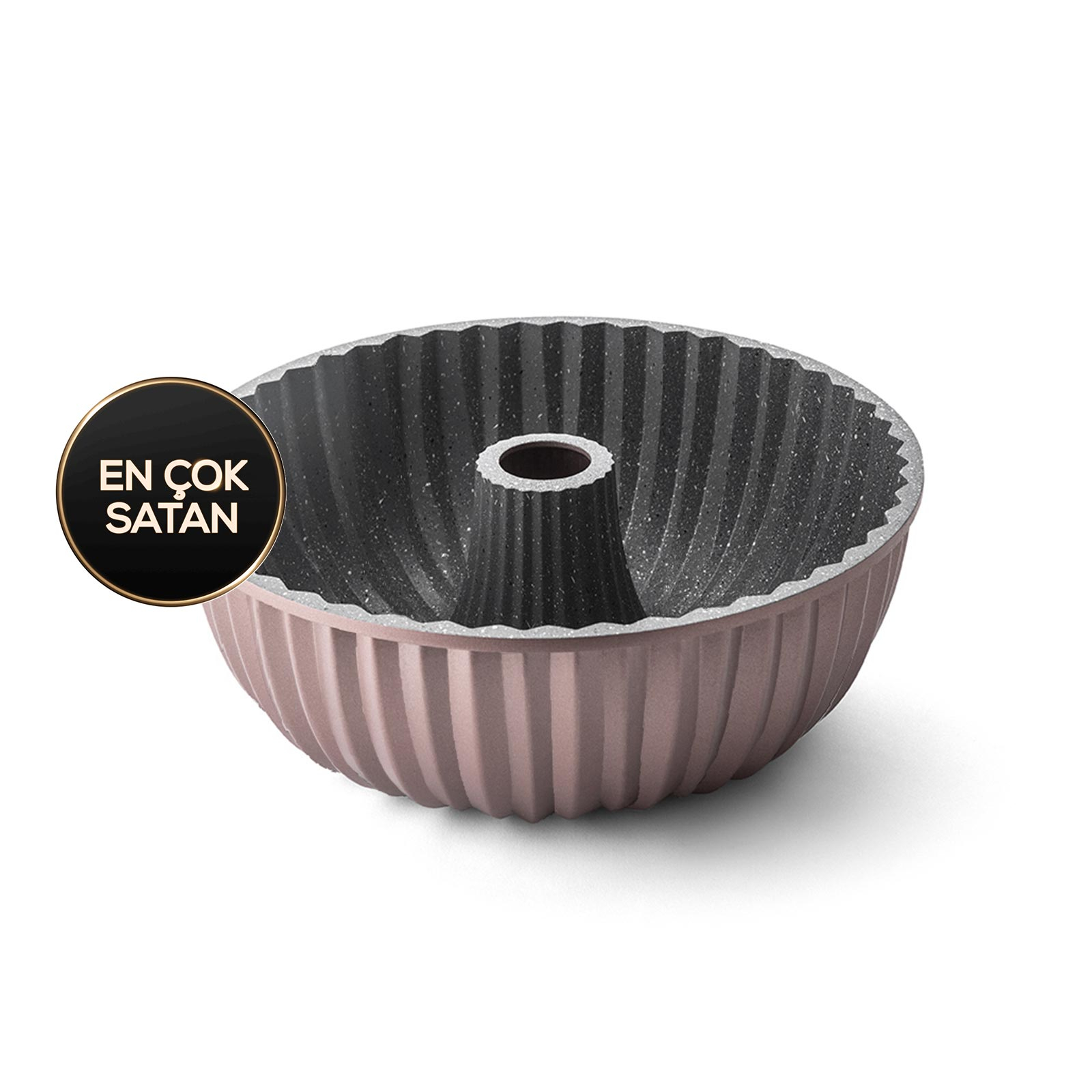 Emsan Griss Hardstone Döküm Kek Kalıbı Golden Pink 24 cm