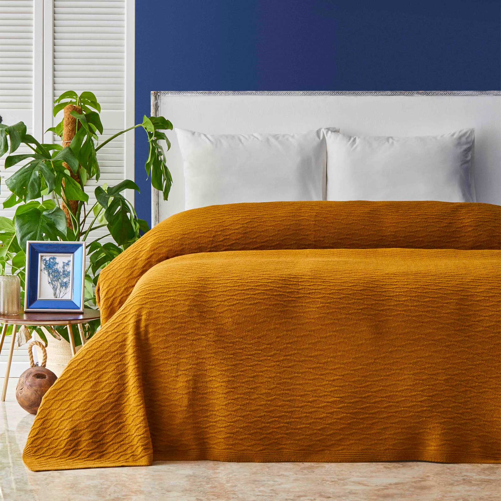 Nautica Home Eva Triko Hardal Battaniye