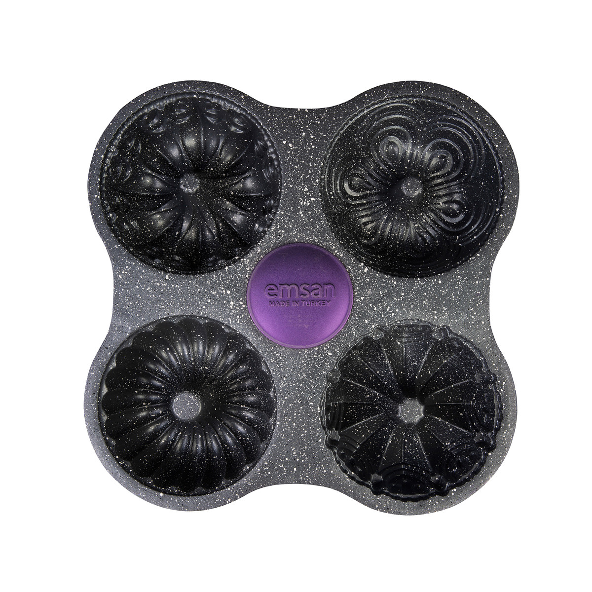 Emsan One Four 4lü Döküm Kek Kalıbı Violet 29x29 cm Emsan