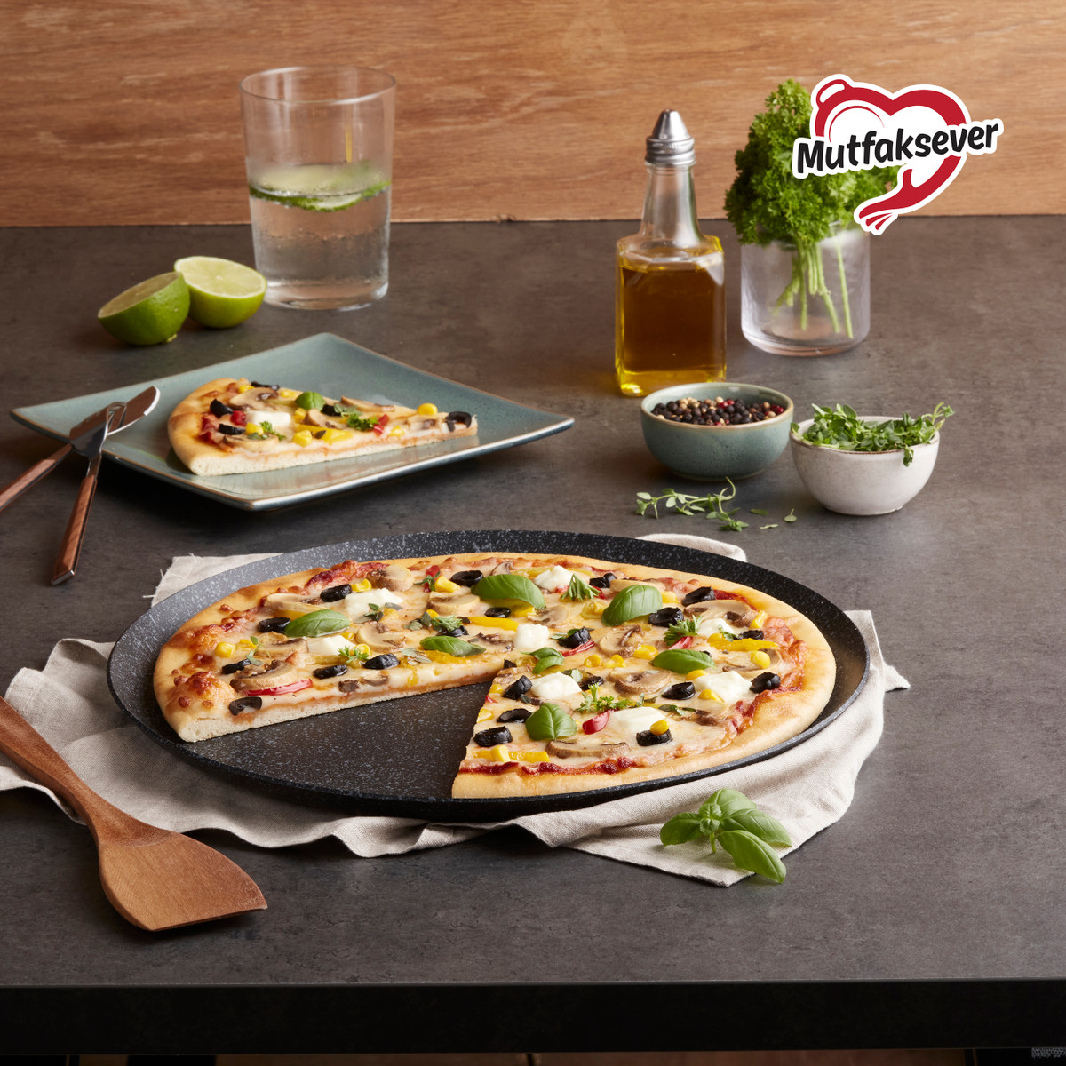Karaca Mutfaksever Biogranit Grey Pizza Tavası Karaca Home