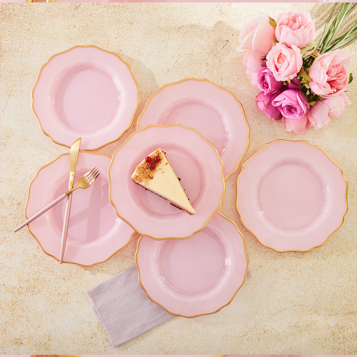 Karaca Empire Pembe 6lı Pasta Seti Karaca Home