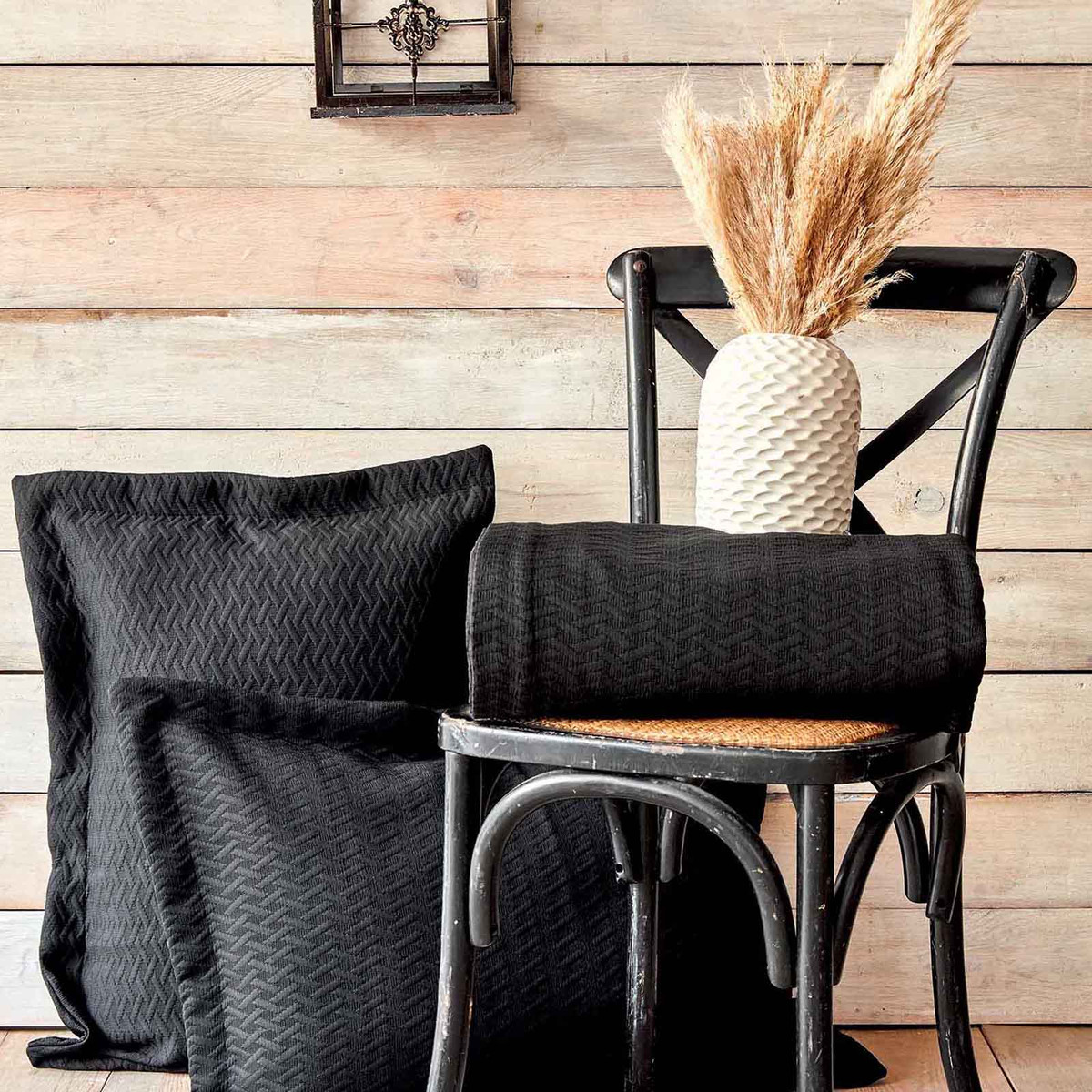 Karaca Home Charm Bold Siyah Çift Kişilik Yatak Örtüsü Set Karaca Home