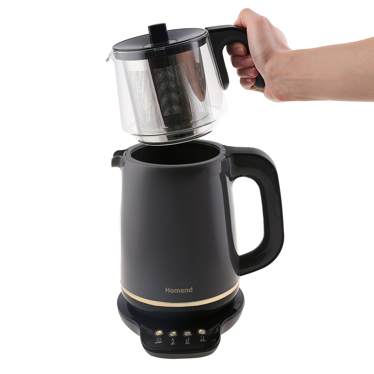 Homend Royaltea 1762h Konuşan Çay Makinesi Antrasit Emsan