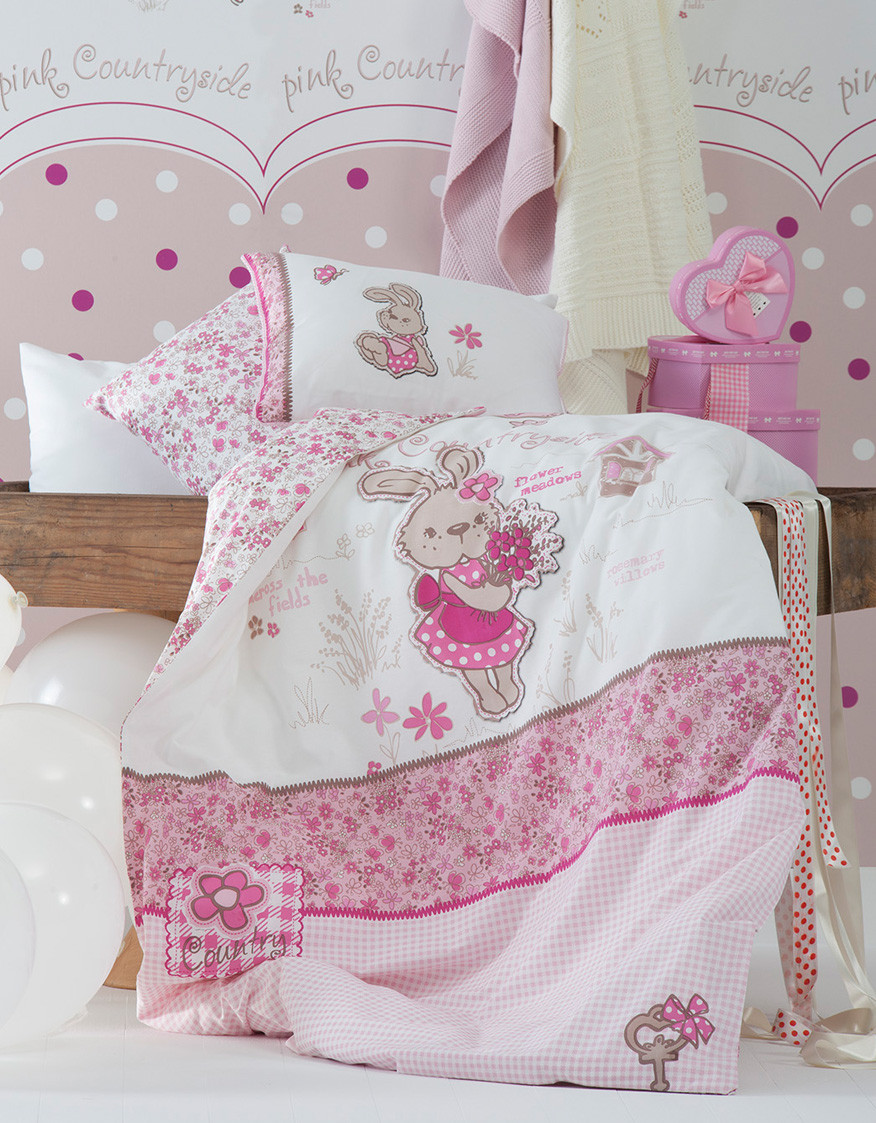 Karaca Home Lovely Pembe Vis.percale Bebek Nevresim Takımı