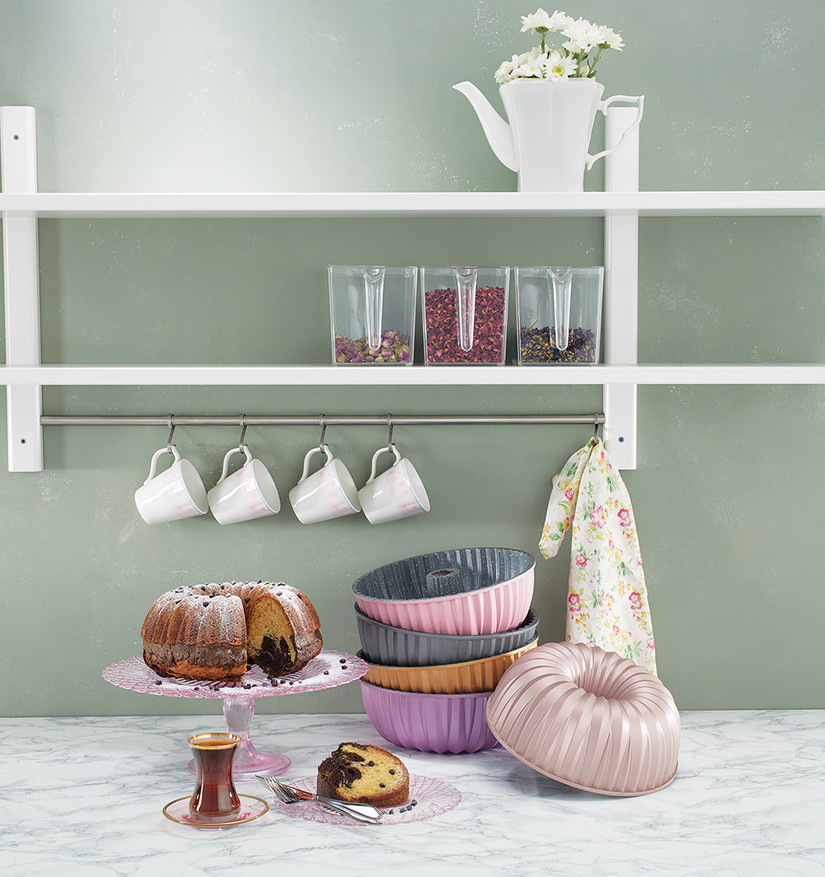 Emsan Griss Hardstone 24 cm Döküm Kek Kalıbı Baby Pink Cookplus