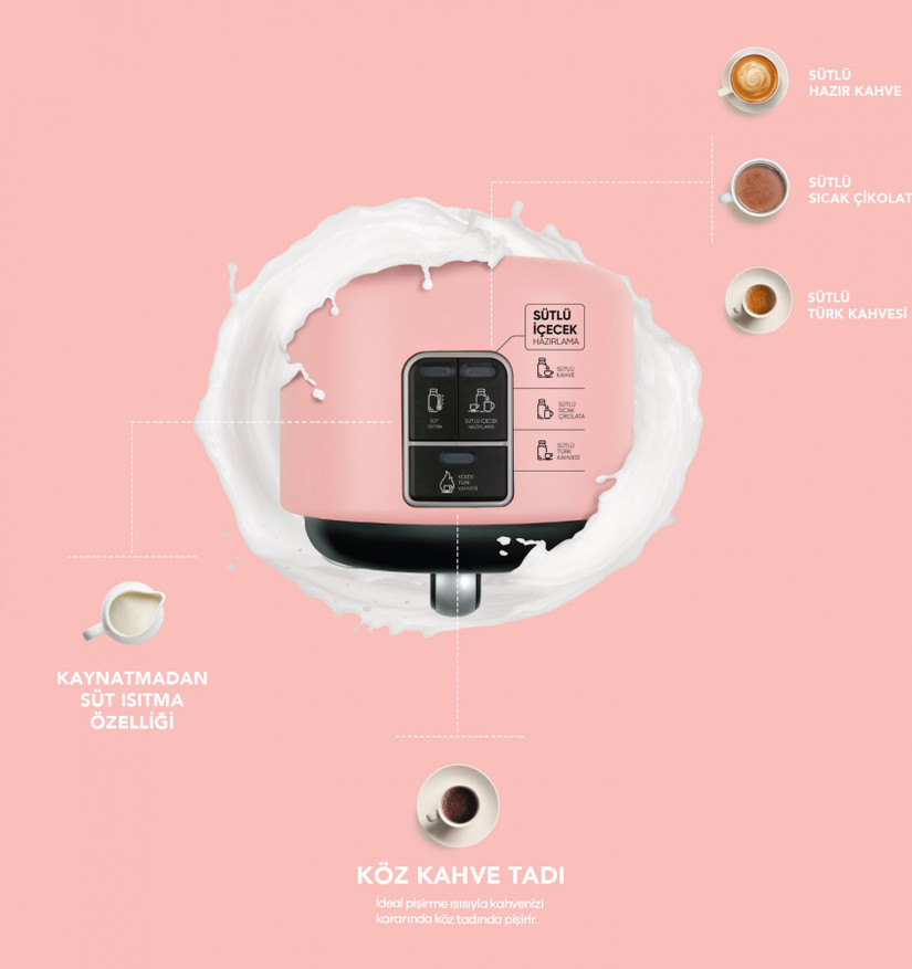 Karaca Hatır Mod Sütlü Türk Kahve Makinesi Grape Pink Cookplus