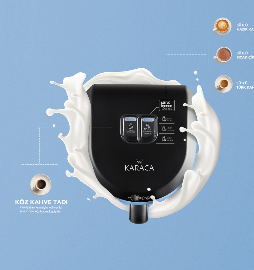 Karaca Hatır Hüps Sütlü Türk Kahve Makinesi Vintage Blue Cookplus