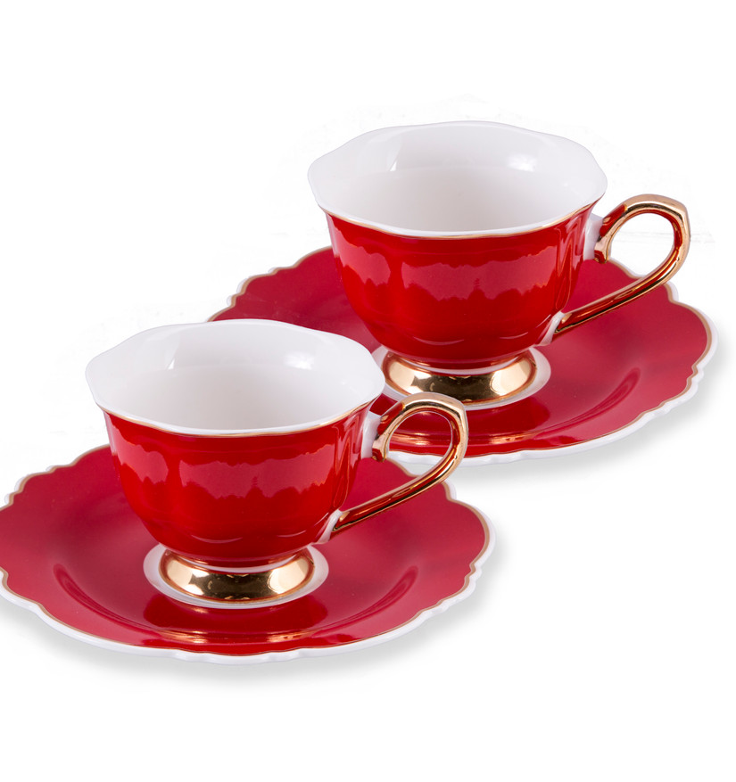 Karaca Romantic 2 Kişilik Kırmızı Kahve Fincanı Cookplus