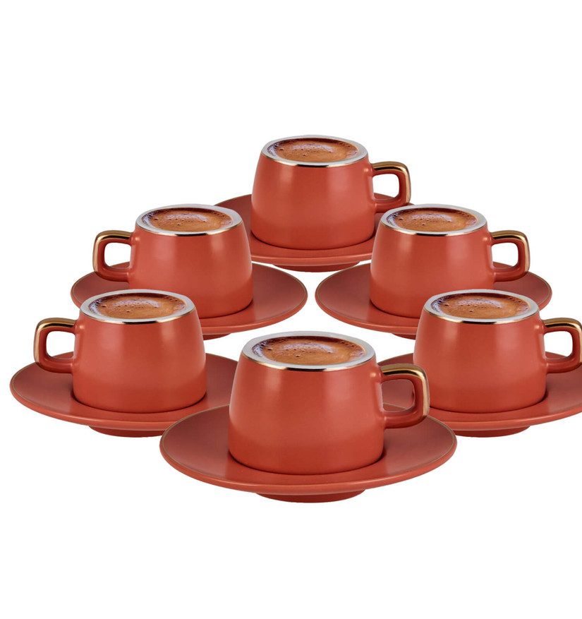 Karaca Arya Turuncu 6 Kişilik Kahve Fincanı Cookplus
