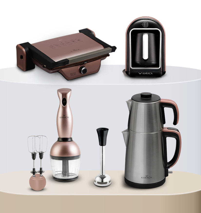 Karaca Gurme Plus Rosegold Elektrikli Çeyiz Seti Cookplus